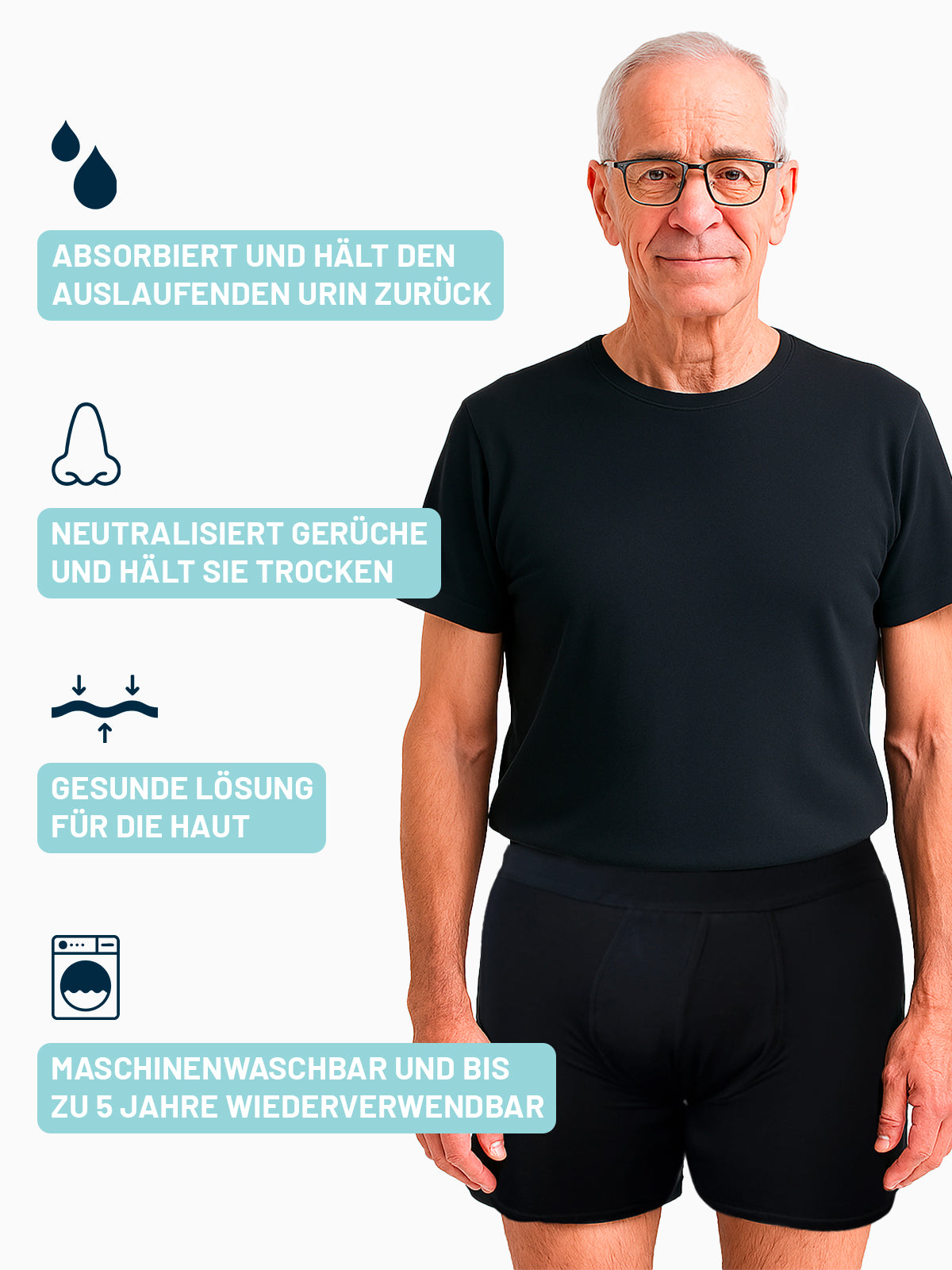 Boxershorts mit Ultra-starkem Auslaufschutz