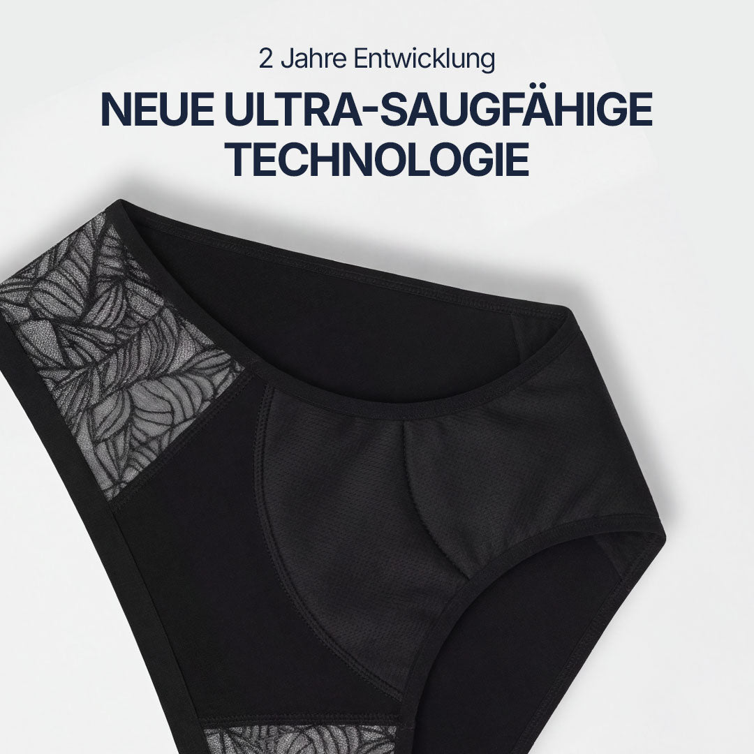 3er-Set Inkontinenz-Slips mit seitlicher Spitze – Bambusfaser atmungsaktiv, antibakteriell – Orykas