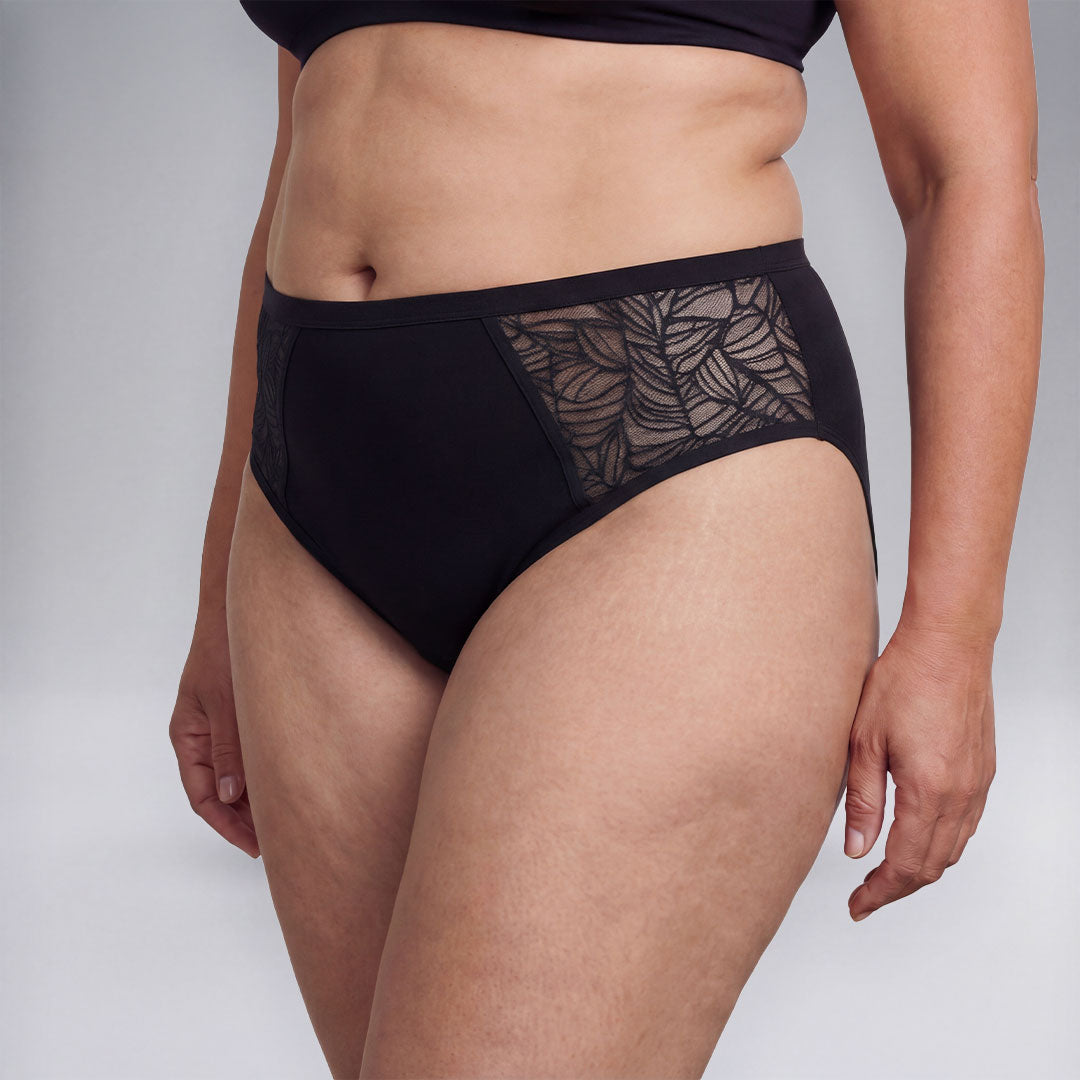3er-Set Inkontinenz-Slips mit seitlicher Spitze – Pflegehinweise und Materialdetails – Orykas