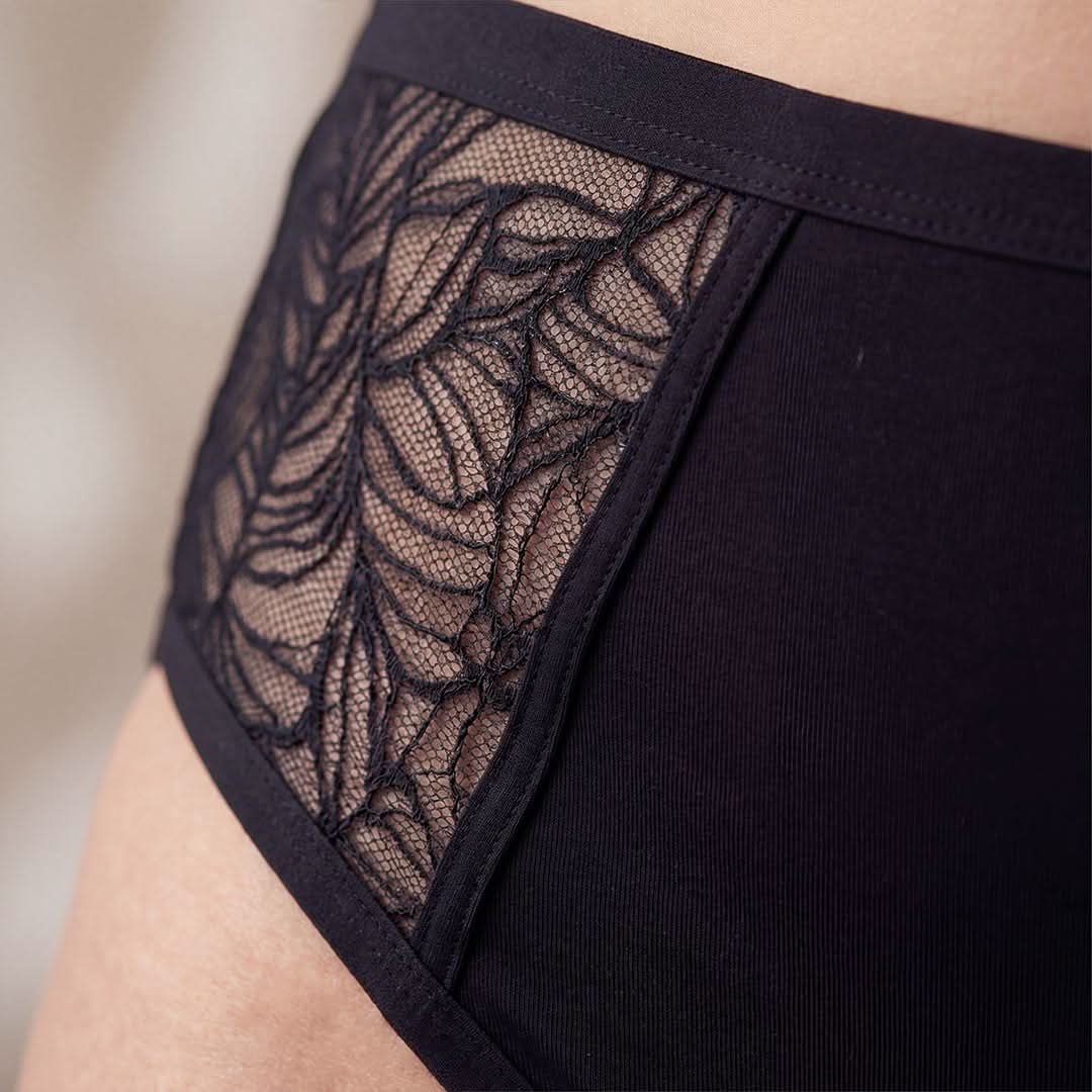 Waschbarer Inkontinenz-Slip für Damen Mit Seitlicher Spitze