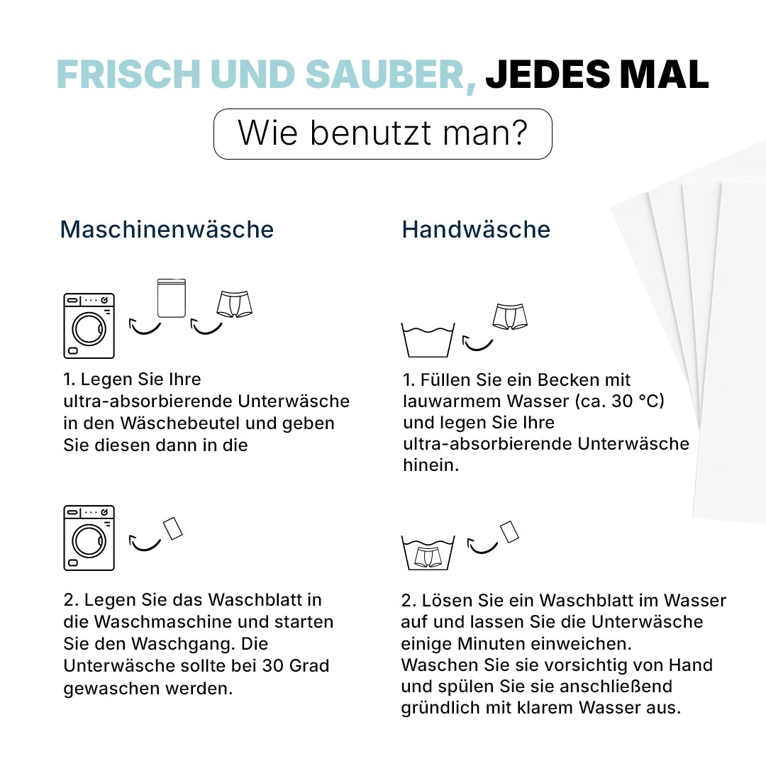 Antibakterielle Waschblätter