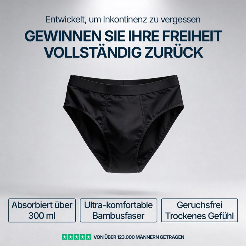 3er-Pack ultra saugfähiger Inkontinenz-Slips für Herren – Detailansicht, saugfähig und diskret bei Blasenschwäche – Orykas