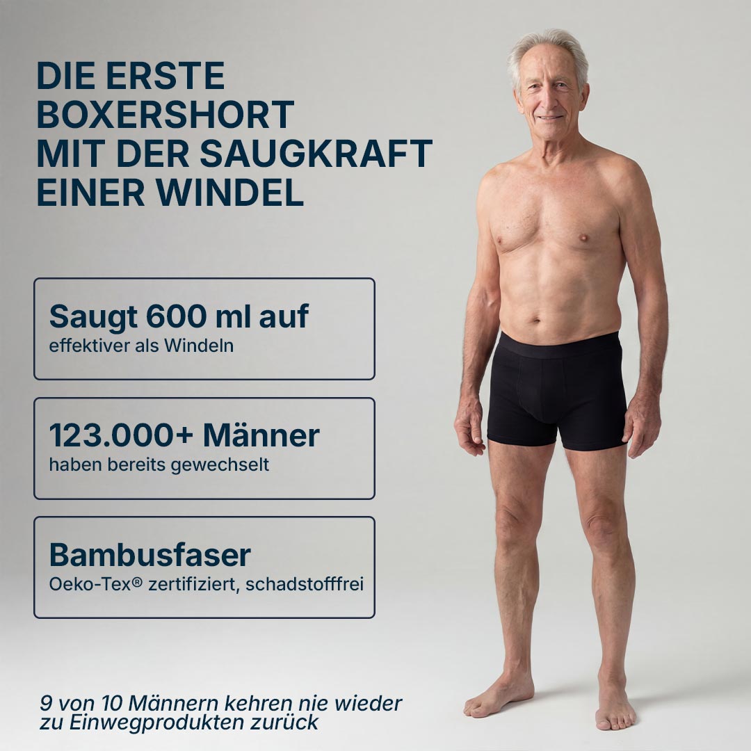 Inkontinenz-Boxershorts mit maximaler Saugstärke