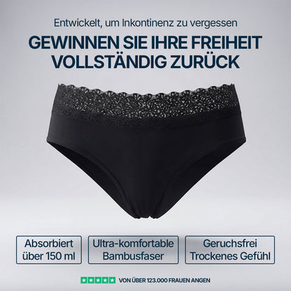 Waschbarer Inkontinenz-Slip für Damen Mit Spitzenbund