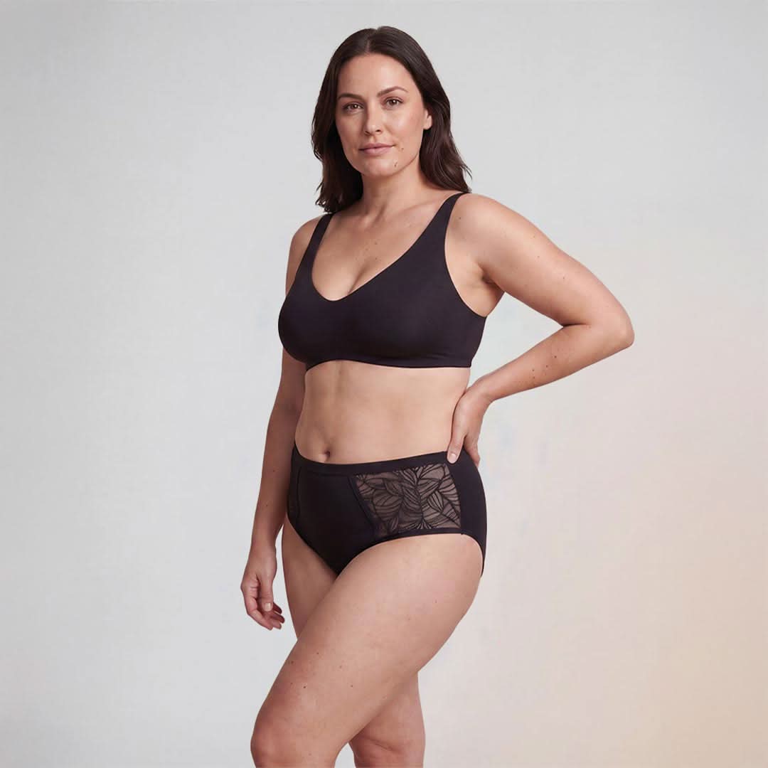 Waschbarer Inkontinenz-Slip für Damen Mit Seitlicher Spitze