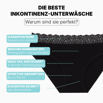 Saugfähige Inkontinenz-Unterhosen aus Spitze