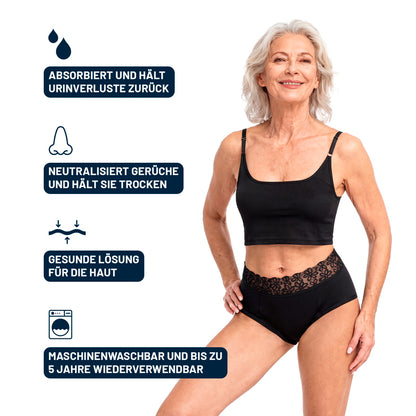 Saugfähige Inkontinenz-Unterhosen aus Spitze