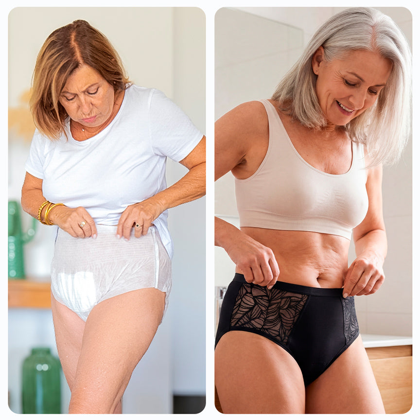 Absorbierender Inkontinenzslip mit Spitze