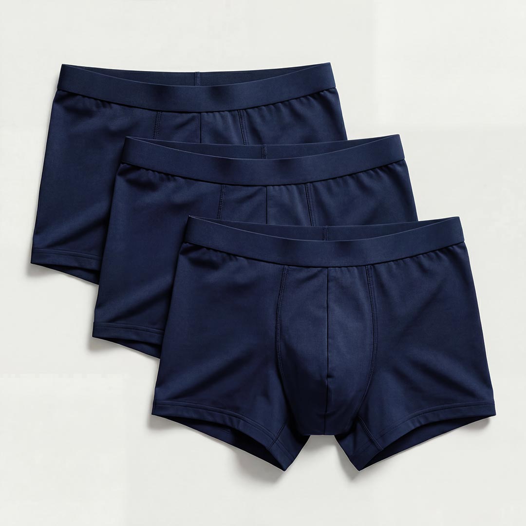 3er-Pack ultra-absorbierende marineblaue Boxershorts – waschbare Inkontinenzunterwäsche aus Bambusfaser, OEKO-TEX – Orykas