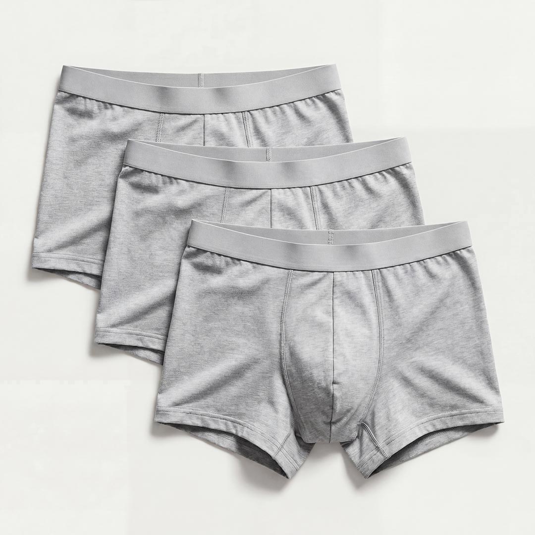 3er-Pack ultra-absorbierende graue Boxershorts – waschbare Inkontinenzunterwäsche aus Bambusfaser, OEKO-TEX – Orykas