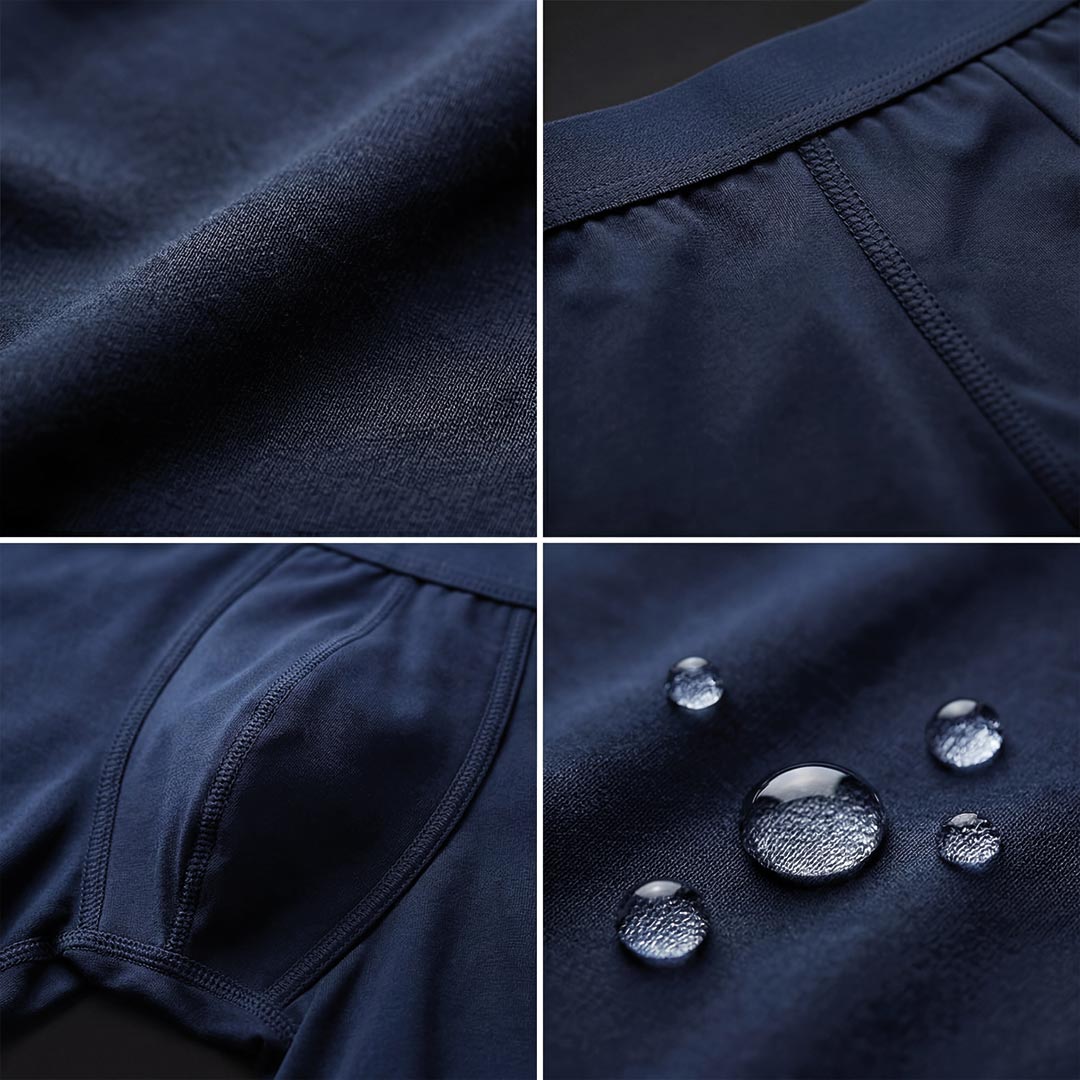 3er-Pack ultra-absorbierende marineblaue Boxershorts – 7-Lagen-Bambus-Technologie für Inkontinenz – Orykas Deutschland